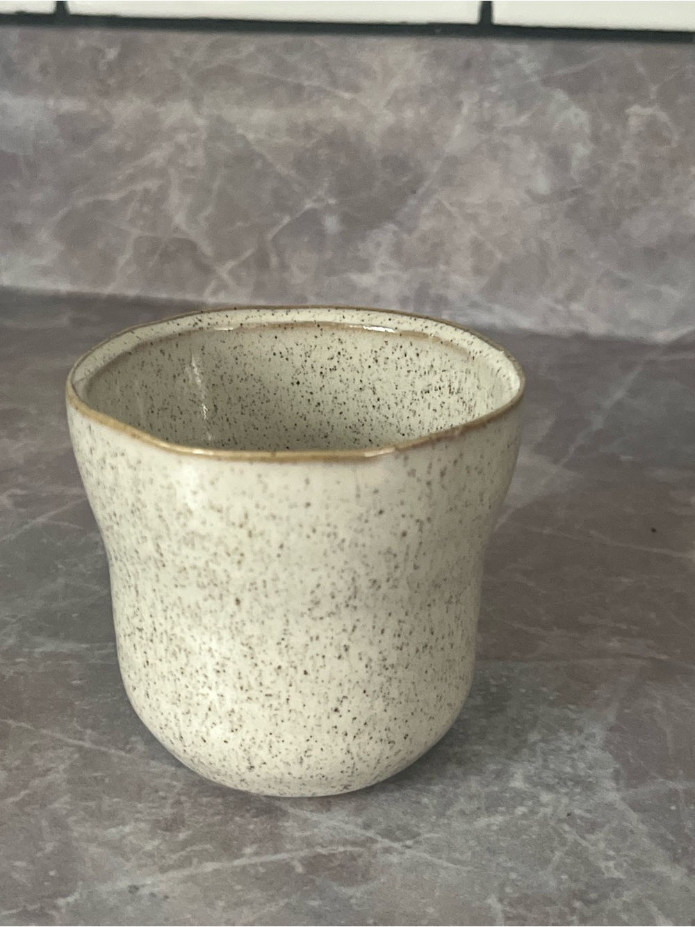Handcrafted Neutral Speckled Ceramic Cup